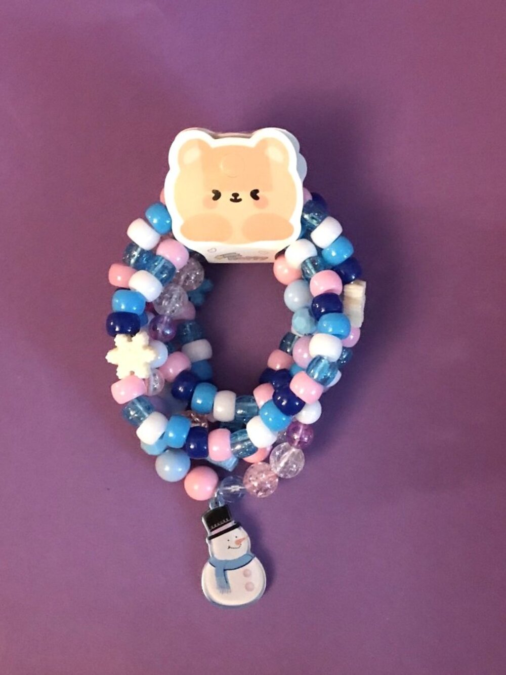 Cotton Candy Snow - Set of 5 Handmade Beaded Bracelets - Stackable Jewelry